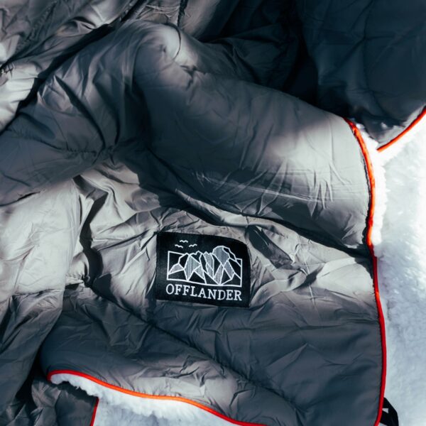 OFFLANDER MIĘKKI KOC PLED KEMPINGOWY SZARY 200 x 140 - obrazek 4