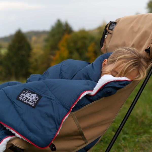 OFFLANDER MIĘKKI KOC PLED KEMPINGOWY GRANATOWY 200 x 140 - obrazek 5