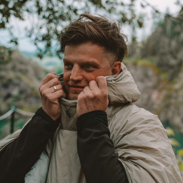 OFFLANDER PONCZO KEMPINGOWE OCIEPLANE WODOODPORNE KHAKI - obrazek 9