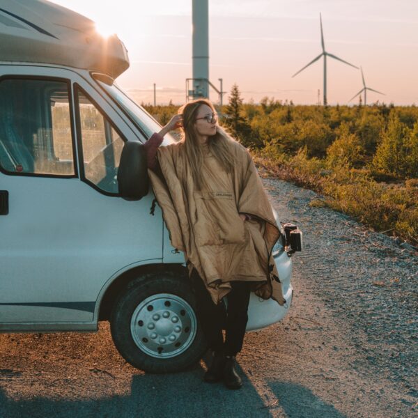 OFFLANDER PONCZO KEMPINGOWE CIENKIE Z OGRZEWACZEM SZAMPAN - obrazek 5