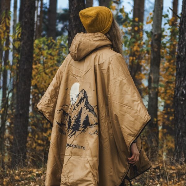 OFFLANDER PONCZO KEMPINGOWE CIENKIE Z OGRZEWACZEM SZAMPAN - obrazek 6