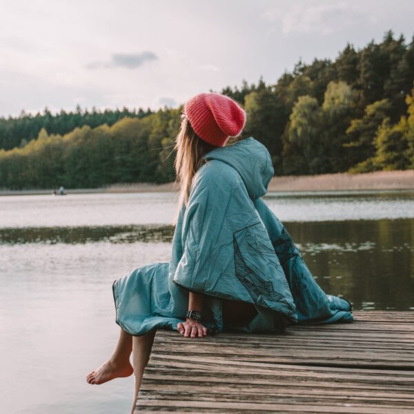 OFFLANDER PONCZO KEMPINGOWE GRUBE Z OGRZEWACZEM BŁĘKIT - obrazek 4