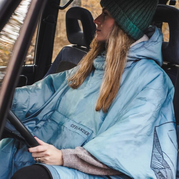OFFLANDER PONCZO KEMPINGOWE GRUBE Z OGRZEWACZEM BŁĘKIT - obrazek 12