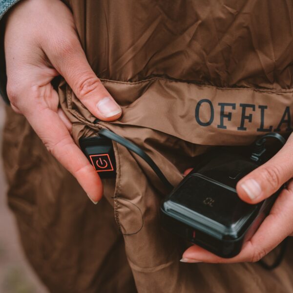 OFFLANDER PONCZO KEMPINGOWE CIENKIE Z OGRZEWACZEM BRĄZOWE - obrazek 6