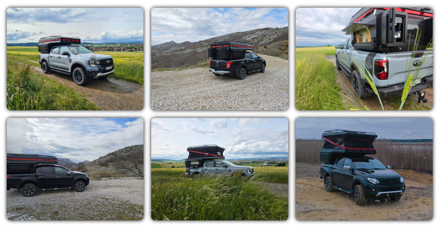 Dwa pickupy z zabudowami DECAMP Backpack i Bigbox