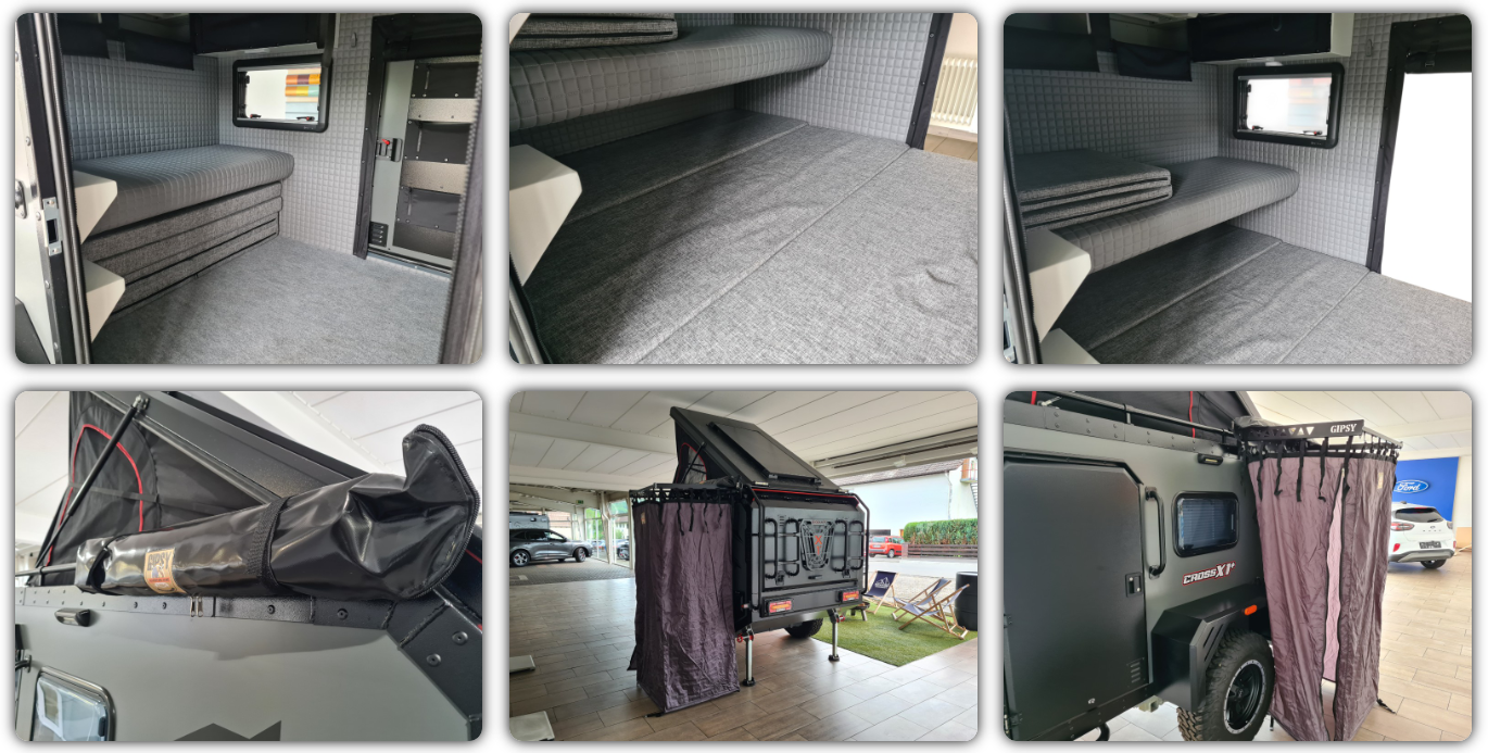 Przyczepy wyprawowe DECAMP różnych modeli na tle natury